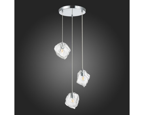 SL1175.103.03 Светильник подвесной ST-Luce Хром/Прозрачный E14 3*40W PORTICI
