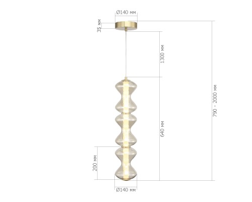 SL6136.213.01 Светильник подвесной ST-Luce золото/коньячный LED 1*18W 3000K SPINE