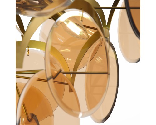 SL1161.333.09 Люстра подвесная ST-Luce Латунь/Янтарный E14 9*60W FAZIA