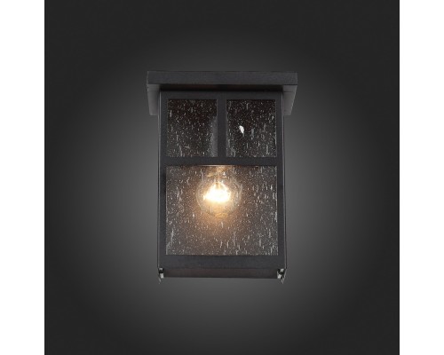 SL079.401.01 Светильник уличный настенный ST-Luce Темный кофе/Прозрачное кракелированное стекло E27 GLAZGO