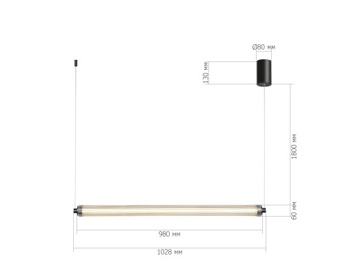 SL6224.413.01 Светильник подвесной ST-Luce Черный/Прозрачный LED 1*30W 4000K БАМБУ
