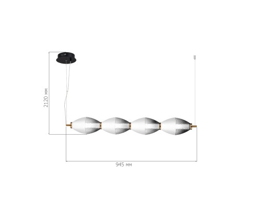 SL6130.403.24 Светильник подвесной ST-Luce Черный/Белый, Дымчатый LED 1*28W 3000K ICE