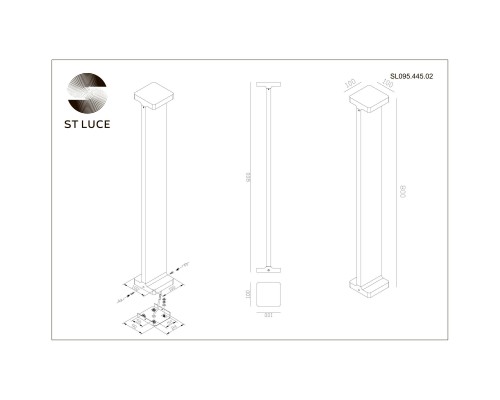 SL095.445.02 Светильник уличный наземный ST-Luce Черный/Черный LED 2*6W 4000K DISTESA