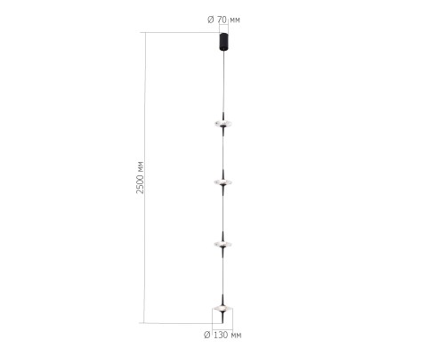 SL6231.403.04 Светильник подвесной ST-Luce Черный/Прозрачный LED 4*5W 4000K ZENITH