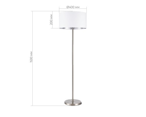 SLE300555-01 Светильник напольный Никель/Белый, Серебристый E27 1*40W BRESCIA
