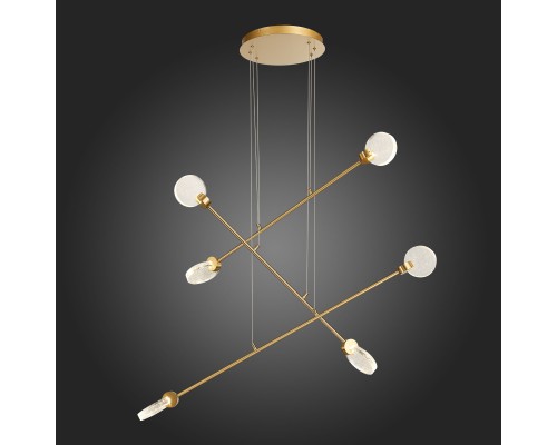 SL6104.203.06 Светильник подвесной ST-Luce Золотистый/Прозрачный,С пузырьками воздуха LED 6*3W 3000K MONTECELIO