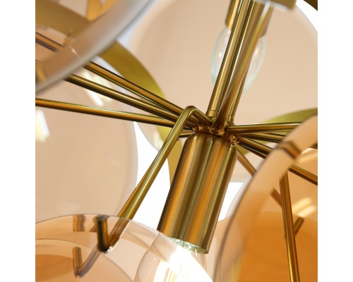 SL1161.333.09 Люстра подвесная ST-Luce Латунь/Янтарный E14 9*60W FAZIA