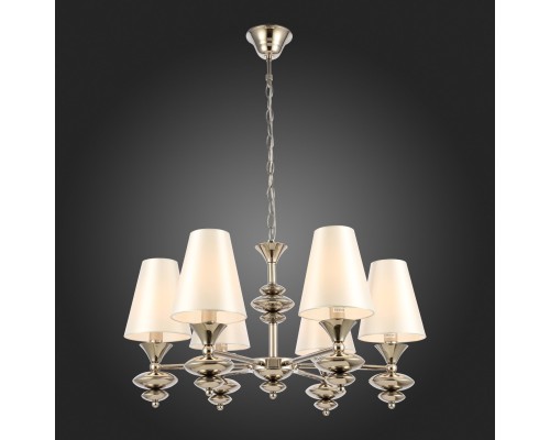 SL1137.103.06 Светильник подвесной Никель/Белый E14 6*40W RIONFO