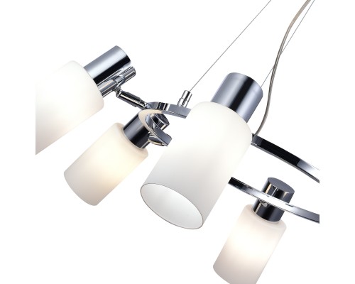 SLE1139-103-06 Светильник подвесной Хром/Белый E14 6*60W GESSI