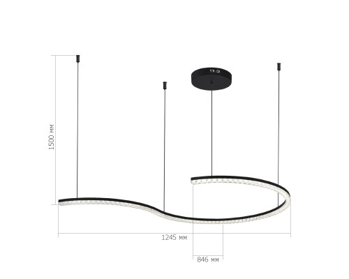 SL1018.403.01 Светильник подвесной ST-Luce черный/прозрачный LED 1*65W 4000K EUCLIDICS