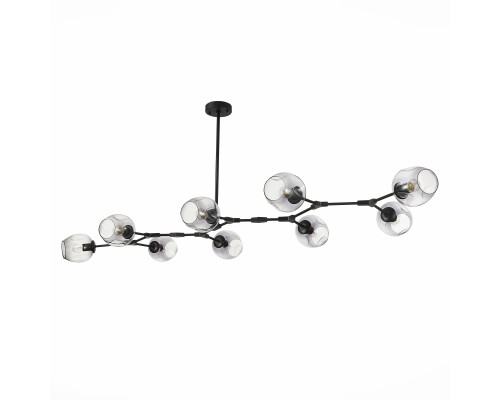 SLE154843-09 Светильник подвесной Черный/Дымчатый E27 9*40W RAMETTO