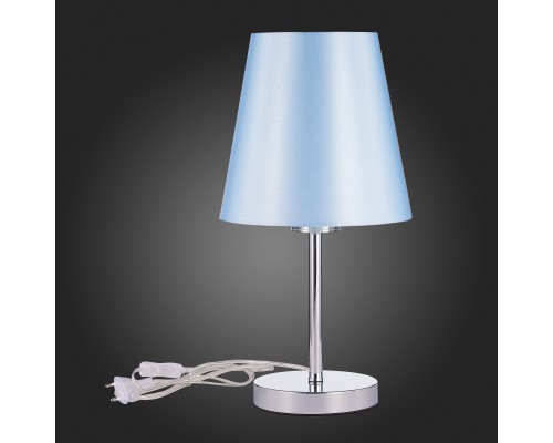 SLE105614-01 Прикроватная лампа Хром/Светло-голубой E14 1*40W PERAMONE
