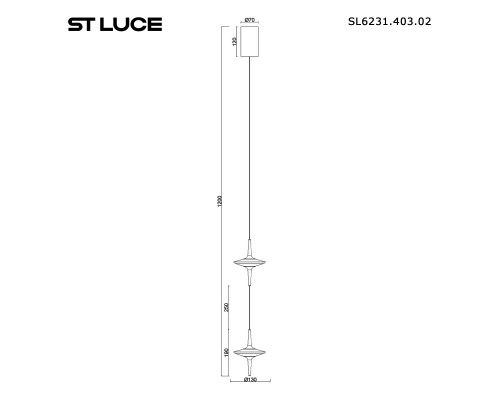 SL6231.403.02 Светильник подвесной ST-Luce Черный/Прозрачный LED 2*5W 4000K ZENITH