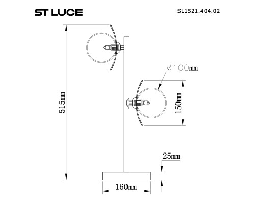 SL1521.404.02 Прикроватная лампа ST-Luce Черный/Дымчатый, Белый G9 2*5W 4000K NOON