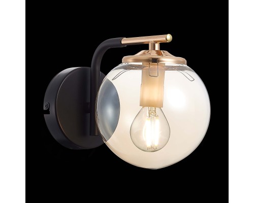 SLE106901-01 Светильник настенный Черный/Янтарный E14 1*40W LITERNO