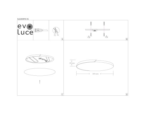 SLE200972-01 Светильник потолочный Серый, Светлое дерево/Белый LED 1*45W 3000K/4000K/6000K FESTA