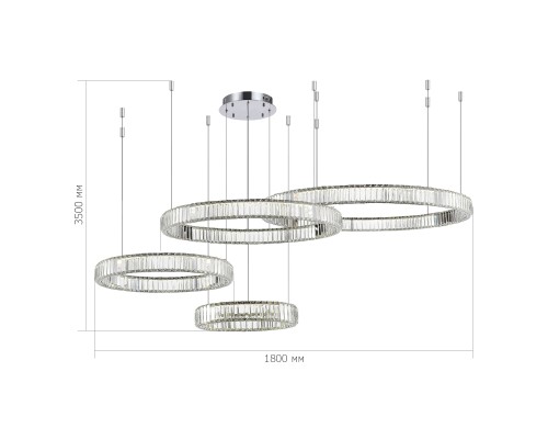 SL1622.103.04 Люстра подвесная ST-Luce Хром/Прозрачный LED 1*190W 4000K ТИВОЛИ