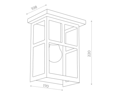 SL079.401.01 Светильник уличный настенный ST-Luce Темный кофе/Прозрачное кракелированное стекло E27 GLAZGO