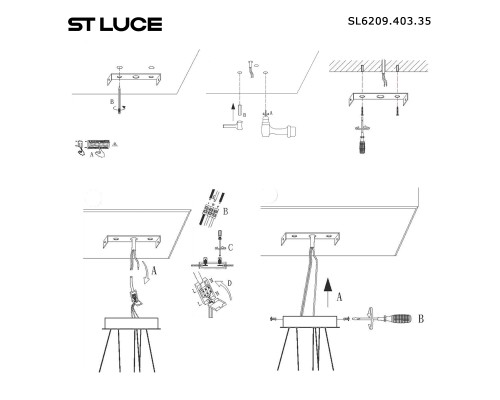 SL6209.403.35 Светильник подвесной ST-Luce Черный/Черный, Белый LED 1*35W 3000K ORIONE