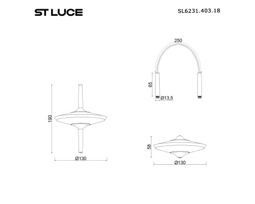 SL6231.403.18 Светильник подвесной ST-Luce Черный/Прозрачный LED 18*5W 4000K ZENITH