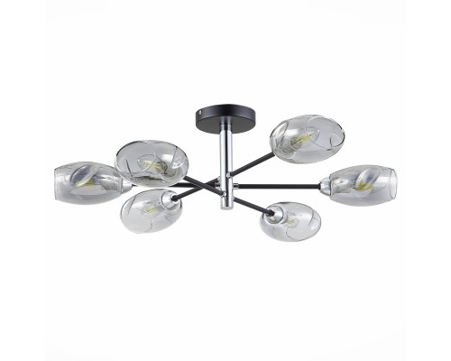 SLE155512-06 Светильник потолочный Черный, Хром/Дымчатый E14 6*40W GLOA
