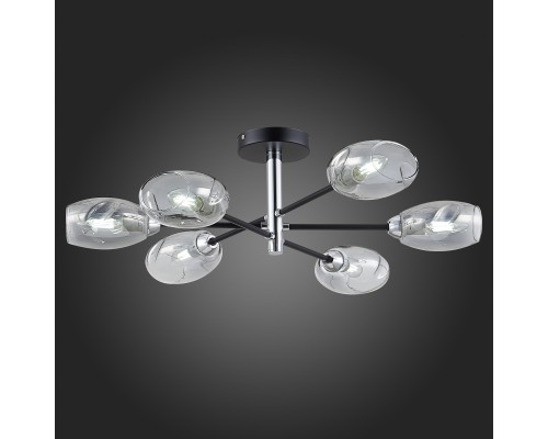 SLE155512-06 Светильник потолочный Черный, Хром/Дымчатый E14 6*40W GLOA