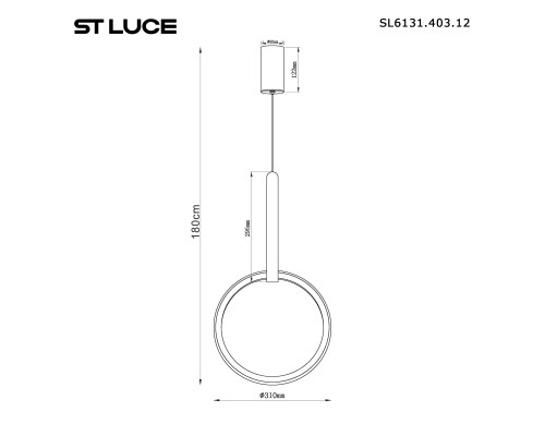 SL6131.403.12 Светильник подвесной ST-Luce Черный/Черный, Терракотовый LED 1*12W 4000K SHAPE