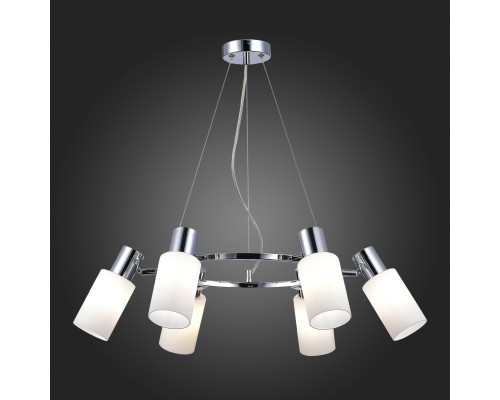 SLE1139-103-06 Светильник подвесной Хром/Белый E14 6*60W GESSI