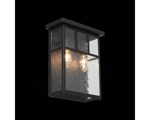 SL079.401.02 Светильник уличный настенный ST-Luce Темный кофе/Прозрачное кракелированное стекло E14 GLAZGO