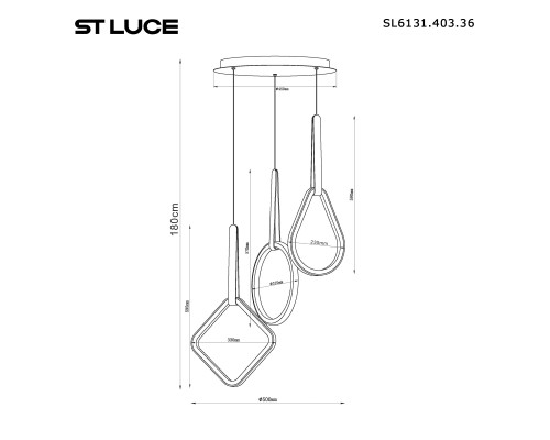 SL6131.403.36 Светильник подвесной ST-Luce Черный/Черный, Терракотовый LED 1*36W 4000K SHAPE