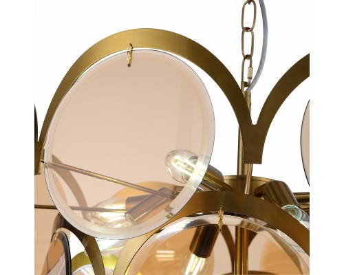 SL1161.333.09 Люстра подвесная ST-Luce Латунь/Янтарный E14 9*60W FAZIA