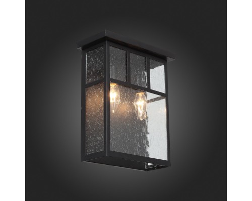 SL079.401.02 Светильник уличный настенный ST-Luce Темный кофе/Прозрачное кракелированное стекло E14 GLAZGO