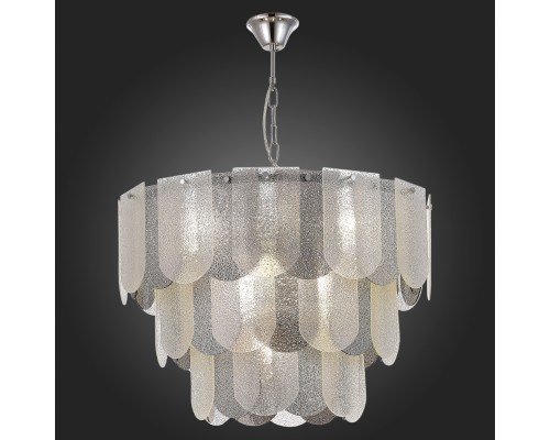 SLE1125-103-12 Светильник подвесной Хром/Прозрачно-Дымчатый E14 12*40W ERZO