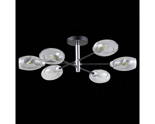 SLE155512-06 Светильник потолочный Черный, Хром/Дымчатый E14 6*40W GLOA
