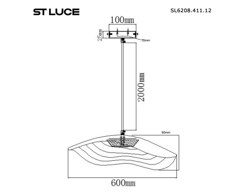 SL6208.411.12 Светильник подвесной ST-Luce Черный/Черный, Оранжевый LED 1*12W 3000K OASIS