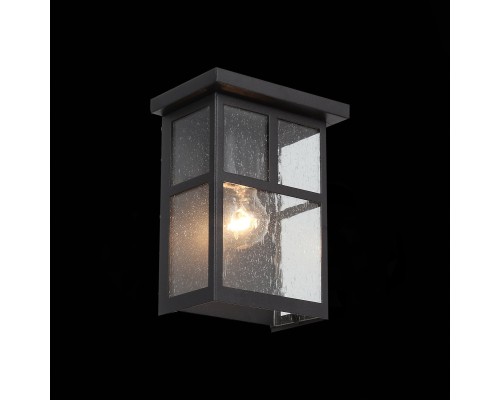 SL079.401.01 Светильник уличный настенный ST-Luce Темный кофе/Прозрачное кракелированное стекло E27 GLAZGO