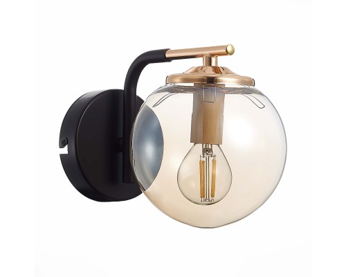 SLE106901-01 Светильник настенный Черный/Янтарный E14 1*40W LITERNO