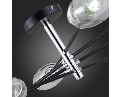 SLE155512-08 Светильник потолочный Черный, Хром/Дымчатый E14 8*40W GLOA