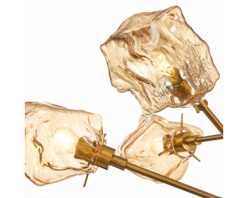 SL1175.302.06 Люстра потолочная ST-Luce Латунь/Янтарный E14 6*40W PORTICI