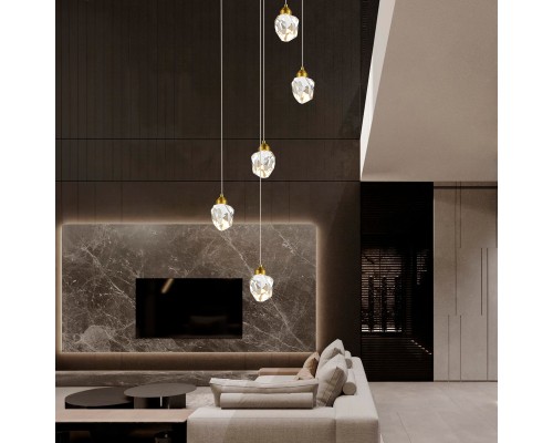 SL6114.203.01 Подвес ST-Luce Золотистый/Прозрачный LED 1*3W 3000K CASCATO