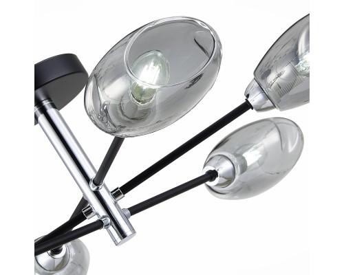 SLE155512-06 Светильник потолочный Черный, Хром/Дымчатый E14 6*40W GLOA