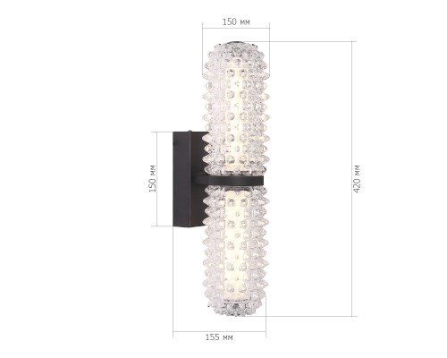 SL6144.401.01 Светильник настенный ST-Luce черный/прозрачный LED 1*11W 4000K SAGUARO