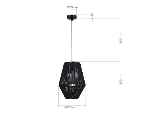 SLE6025-413-01 Светильник подвесной черный/черный E27 1*40W ETTAN