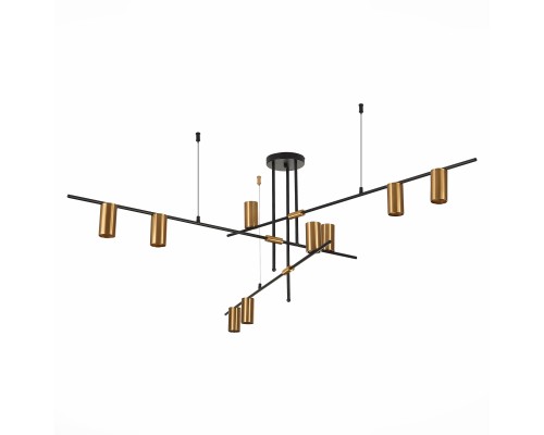 SL1206.402.09 Светильник потолочный ST-Luce Черный/Латунь GU10 9*7W SORMANO