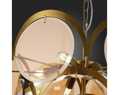 SL1161.333.09 Люстра подвесная ST-Luce Латунь/Янтарный E14 9*60W FAZIA