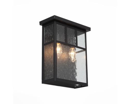 SL079.401.02 Светильник уличный настенный ST-Luce Темный кофе/Прозрачное кракелированное стекло E14 GLAZGO