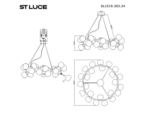 SL1519.303.24 Светильник подвесной ST-Luce Латунь/Белый G9 24*5W 4000K SWEVEN