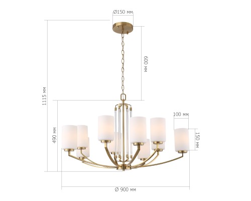 SL1403.303.10 Люстра подвесная ST-Luce Латунь/Прозрачный E27*10 40W ОПАЛ