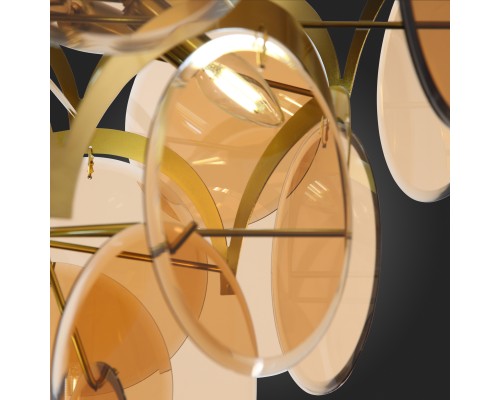 SL1161.333.09 Люстра подвесная ST-Luce Латунь/Янтарный E14 9*60W FAZIA