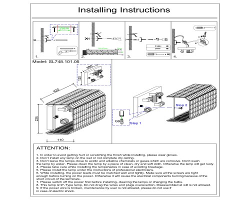 SL748.101.05 Светильник настенный ST-Luce Хром/Хром, Прозрачный G9 5*5W DISCO